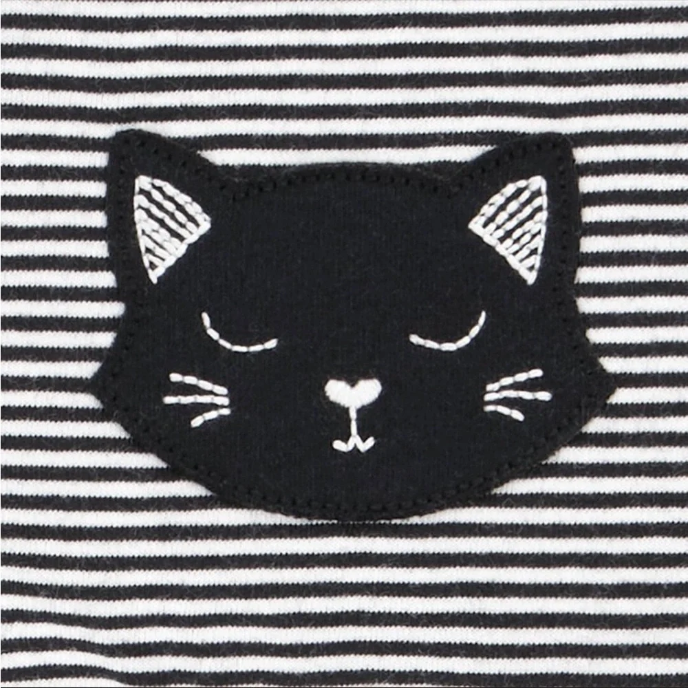 🖤 NWT Striped Cat Dress w/ Tulle Skirt & Diaper Cover - Carter’s - NB 🖤